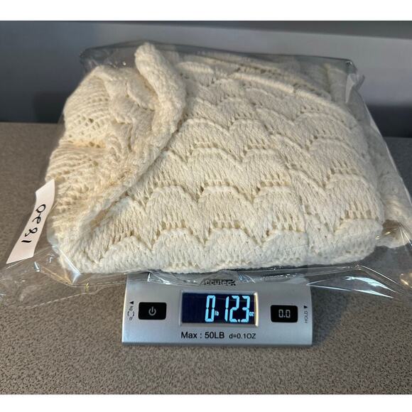 Lane Bryant One Size‎ Collared Crochet Knit Poncho Cape Cream Wrap Shawl Wool - Picture 9 of 9